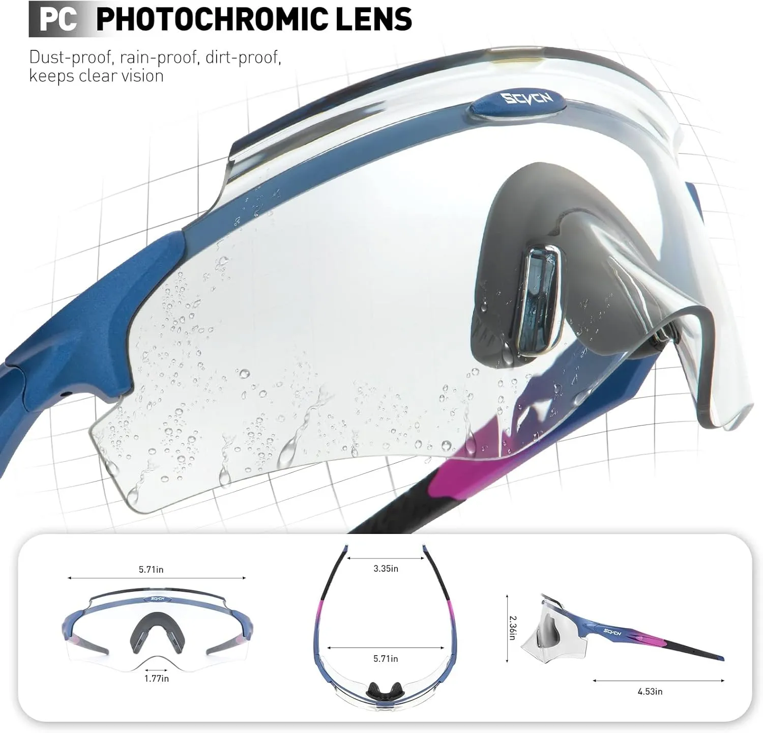 Photochromic Cycling Glasses Men Women Wrap Around Sports Sunglasses HD MTB Bicycle Riding Mountain Bike Sunglasses S25