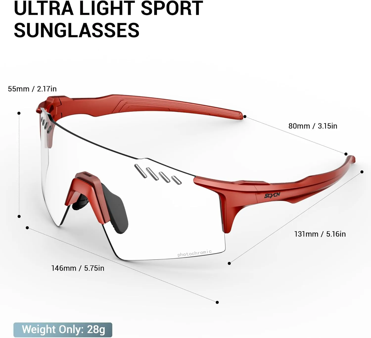 Photochromic Cycling Glasses UV400 Protection for Women Men Cycling Glasses TR90 Frame MTB Running Bike DZ-S9A2