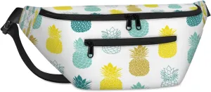 Pineapples Crossbody Sling Bag for Women Men Crossbody Backpack with 4 Zipper Pockets Fanny Pack Shoulder Casual Daypack for Travel Running Hiking Cycling