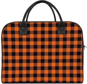 Pink Black Gray Argyle Fashionable Large Capacity Travel Handbag Unisex