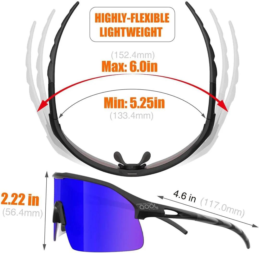 Polarized Cycling Sunglasses for Women and Men, Golfing Running Volleyball MTB and Outdoor sports