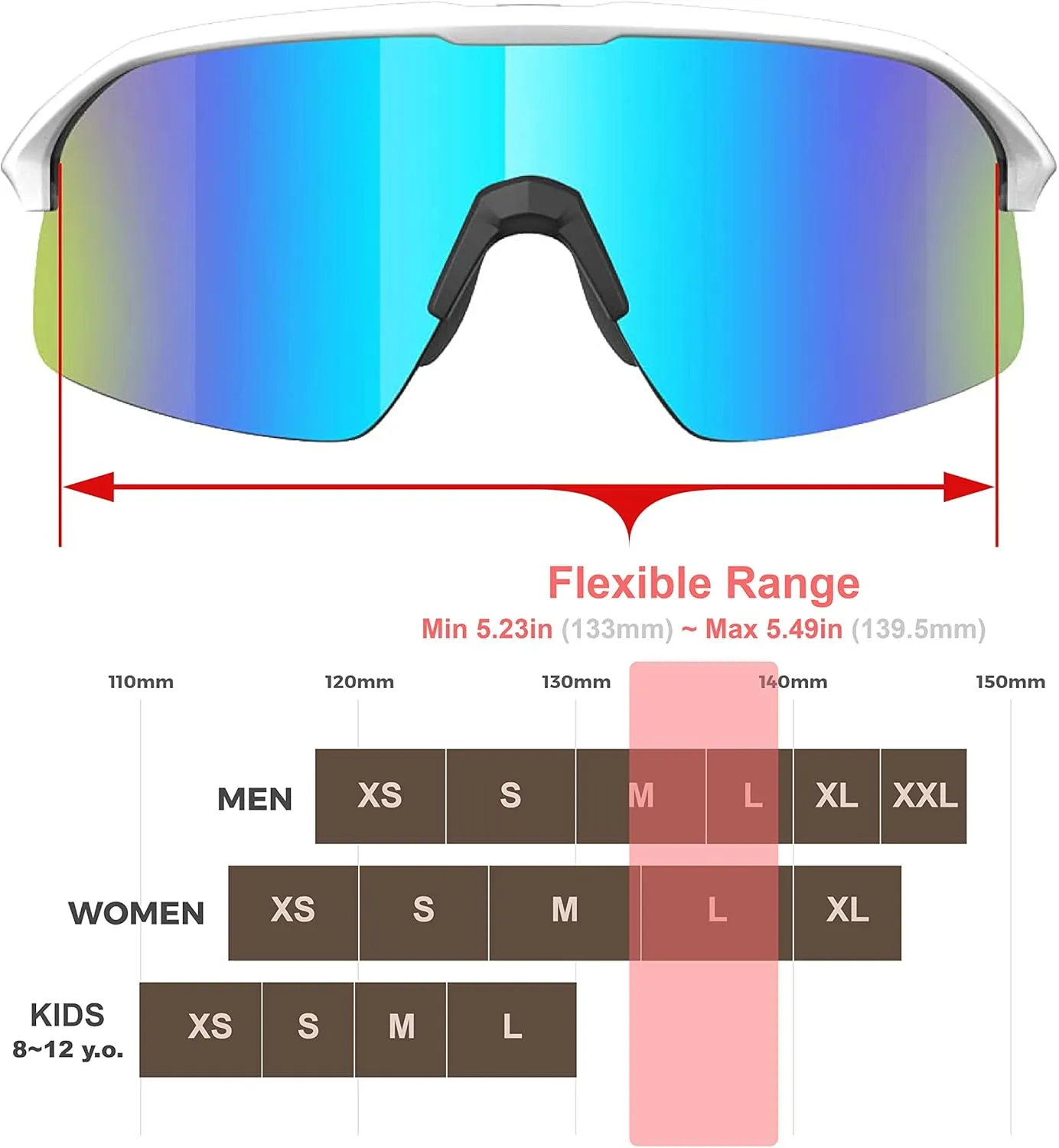 Polarized Cycling Sunglasses for Women and Men, Golfing Running Volleyball MTB and Outdoor sports