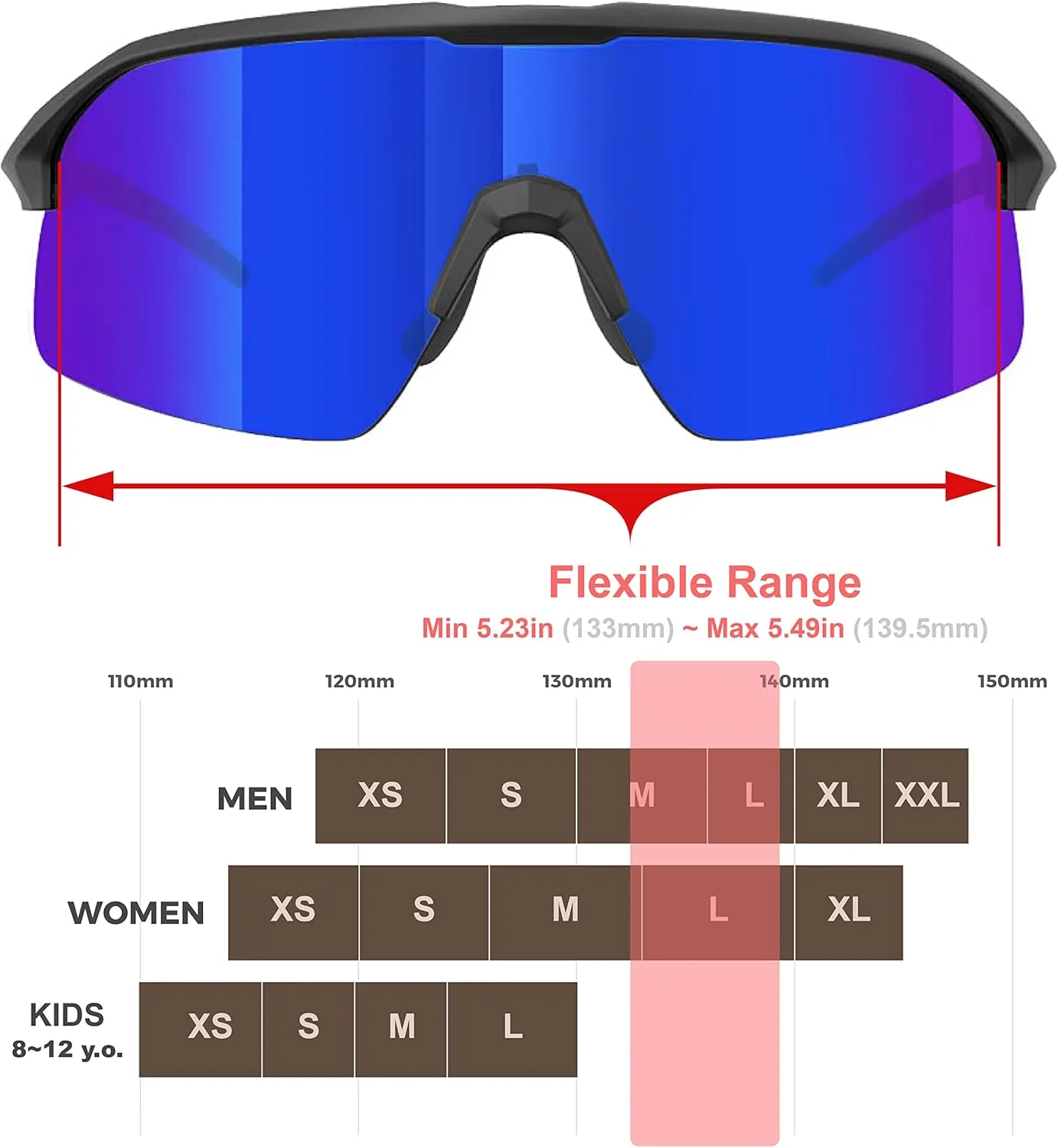 Polarized Cycling Sunglasses for Women and Men, Golfing Running Volleyball MTB and Outdoor sports