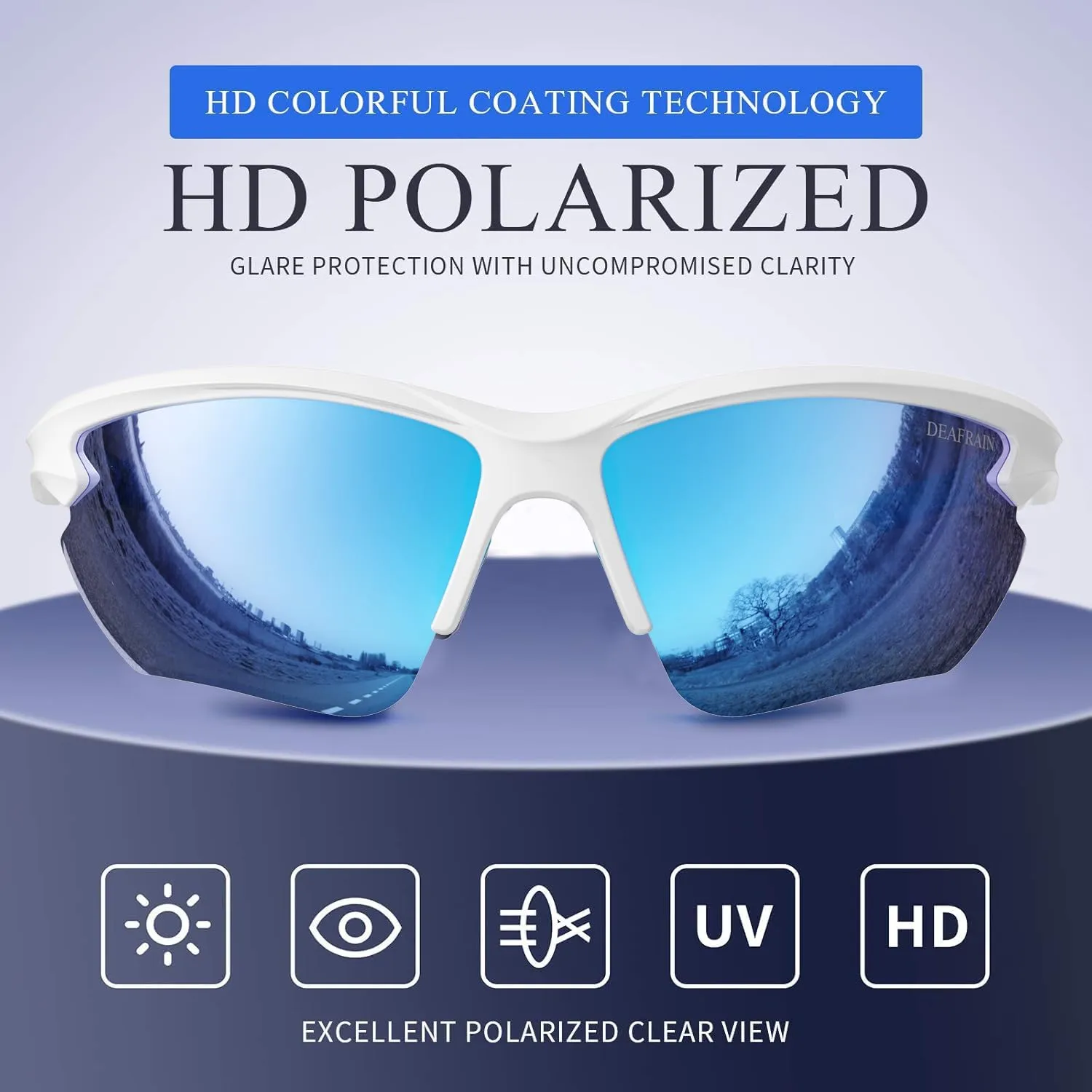 Polarized Sports Sunglasses for Men Women Cycling Running Fishing Glasses TR90 Unbreakable Frame UV Protection
