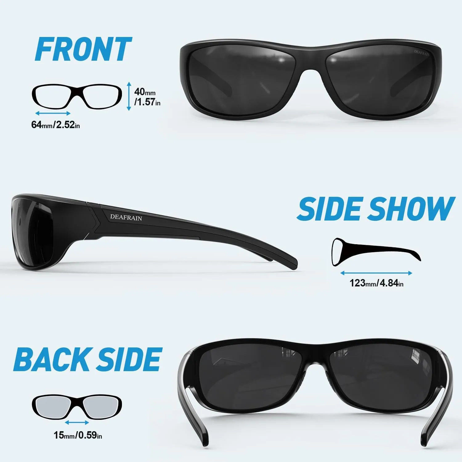 Polarized Sports Sunglasses for Men Women Driving Fishing Cycling Running UV Protection