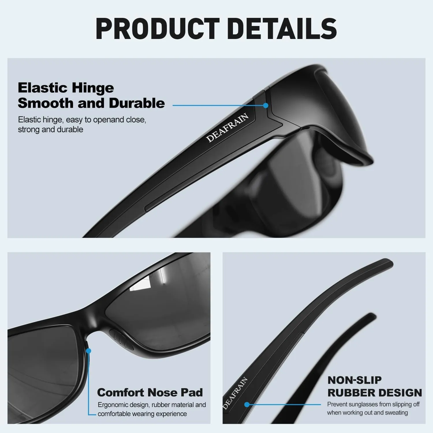 Polarized Sports Sunglasses for Men Women Driving Fishing Cycling Running UV Protection