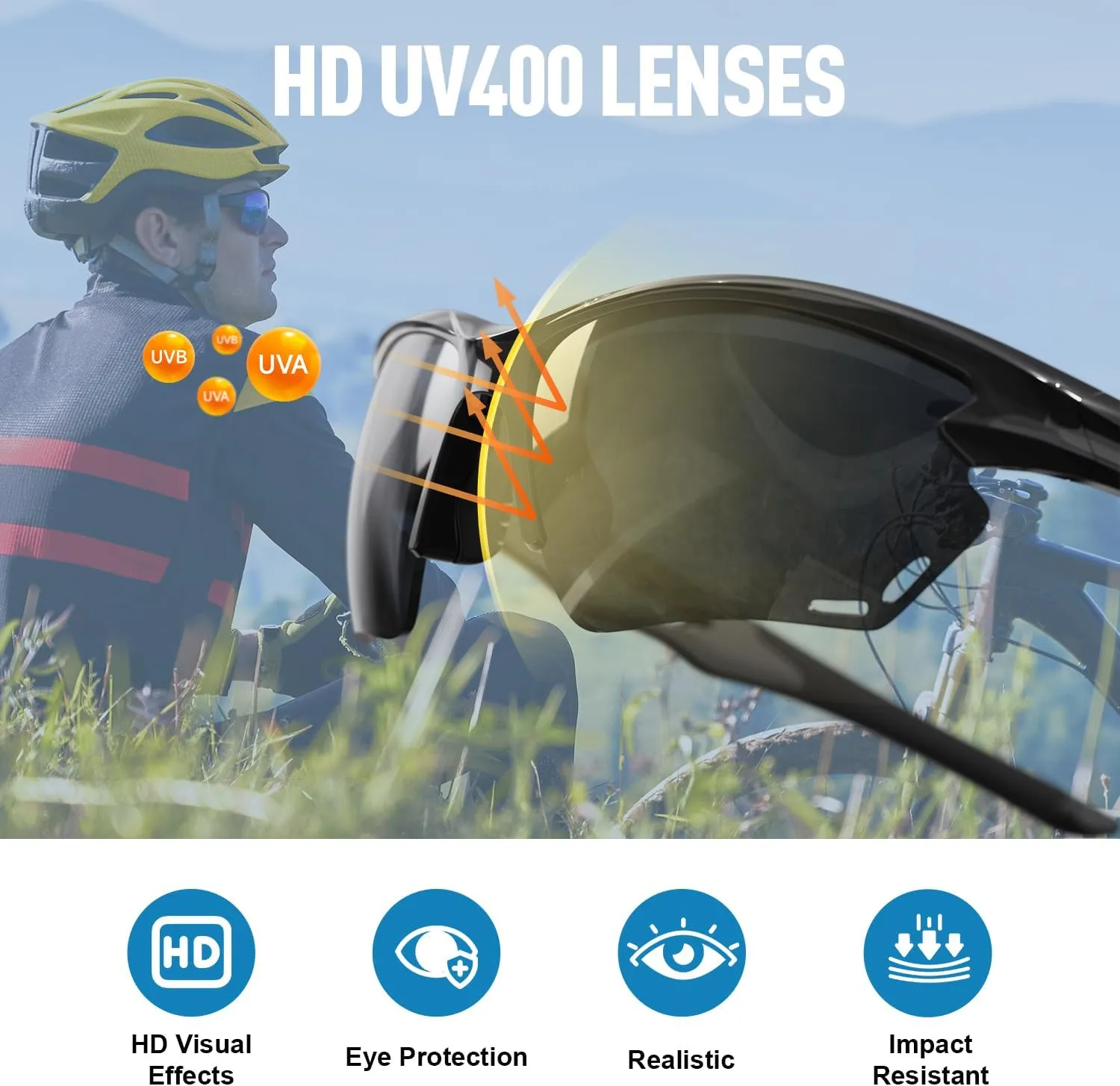 Polarized Sports Sunglasses for Men Women, Idea for Baseball Softball Cycling Fishing Running Golf Glasses TR90 Frame