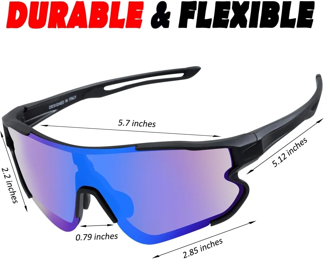 Polarized Sports Sunglasses for Men Women Lightweight Softball Baseball Running Cycling Glasses UV Protection
