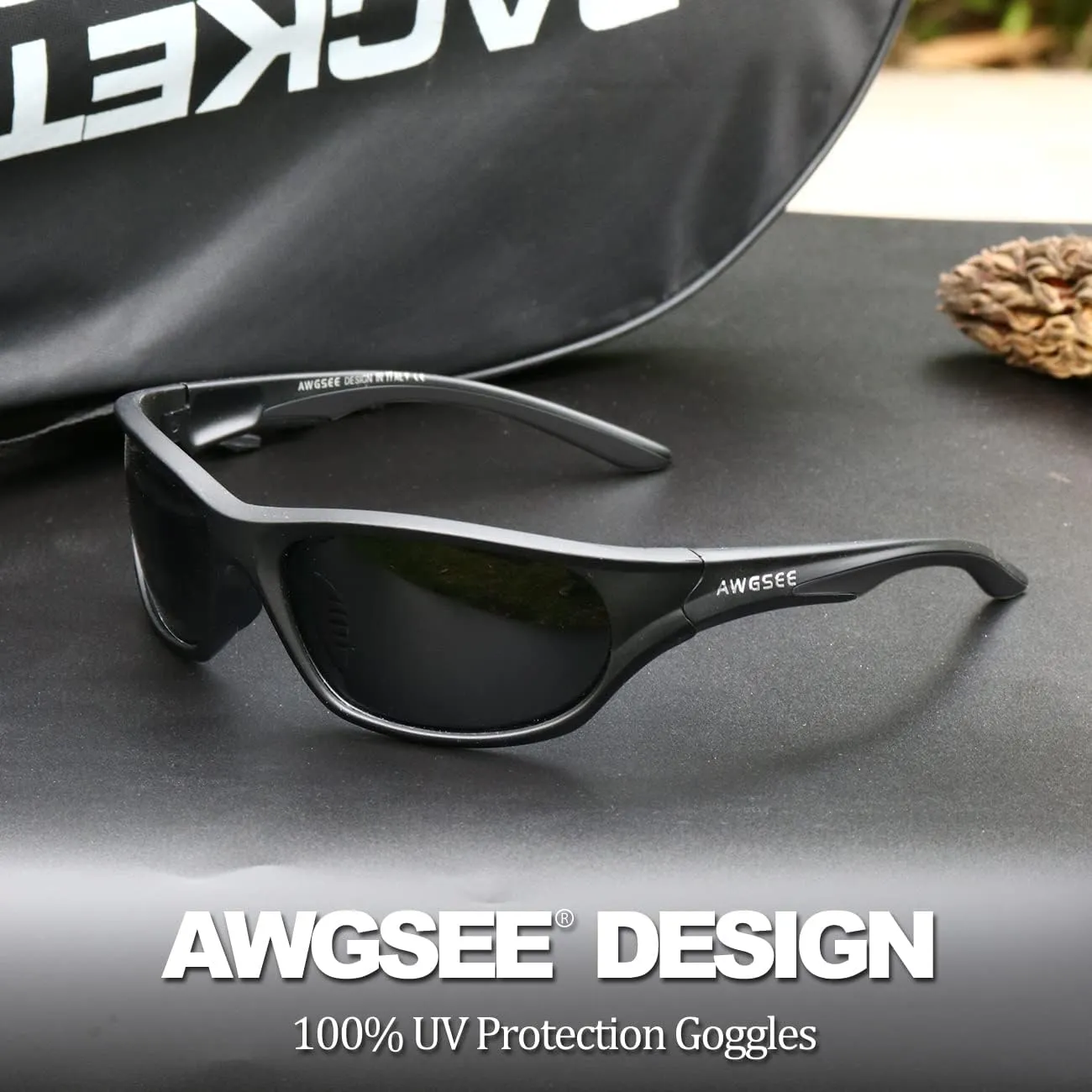 Polarized Sports Sunglasses for Men,TR90 Unbreakable Frame Sunglasses for Fishing Driving Cycling UV400 Protection