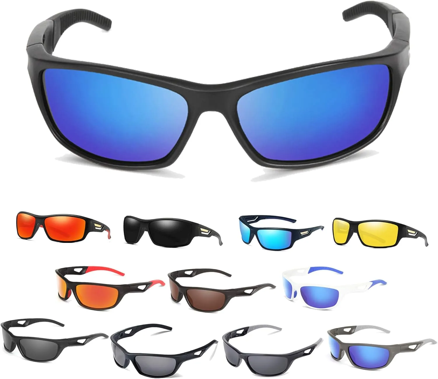 Polarized Sports Sunglasses Shatter Resistant Cycling Glasses for Men-Women UV Protection