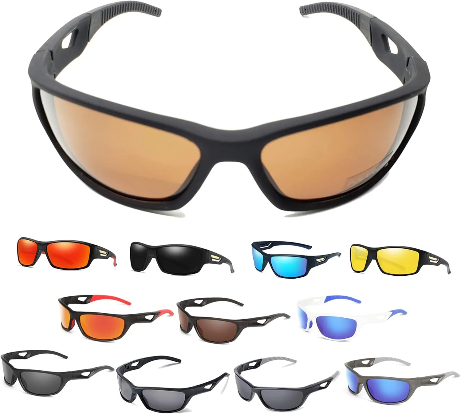 Polarized Sports Sunglasses Shatter Resistant Cycling Glasses for Men-Women UV Protection