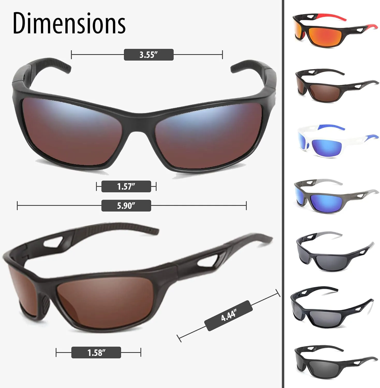 Polarized Sports Sunglasses Shatter Resistant Cycling Glasses for Men-Women UV Protection