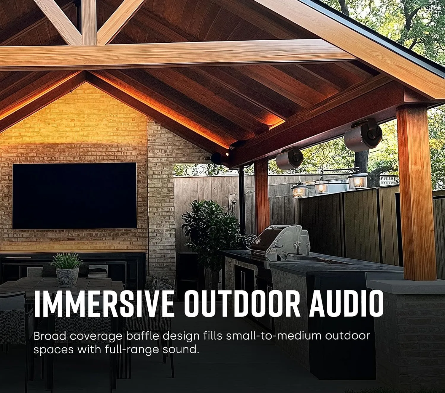 Polk Audio Atrium 4 Outdoor Speakers with Powerful Bass (Pair, White), All-Weather Durability, Broad Sound Coverage, Speed-Lock Mounting System