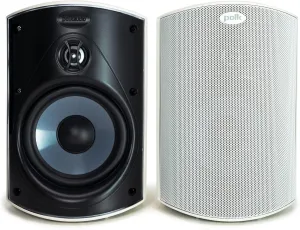 Polk Audio Atrium 4 Outdoor Speakers with Powerful Bass (Pair, White), All-Weather Durability, Broad Sound Coverage, Speed-Lock Mounting System