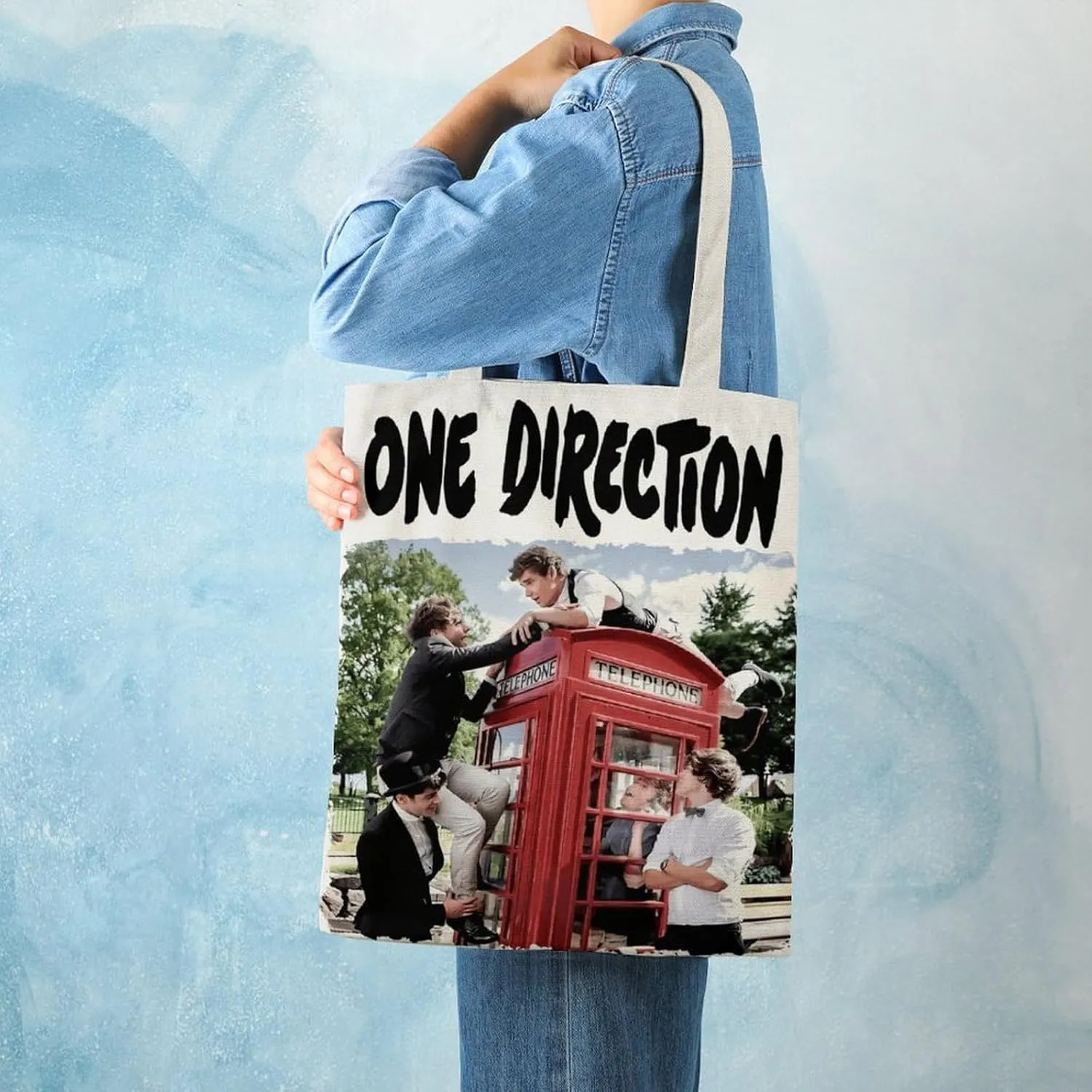 Pop Music Tote Bags, Womens Shoulder Bag, Letter Travel Bag, Novelty Canvas Tote Bag Double, Funny Reusable Grocery Bag