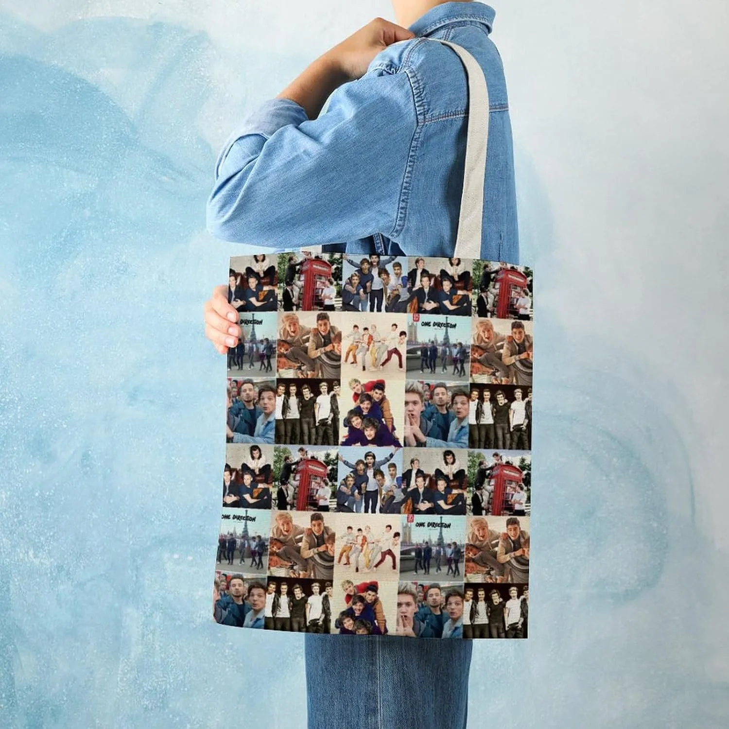 Pop Music Tote Bags, Womens Shoulder Bag, Letter Travel Bag, Novelty Canvas Tote Bag Double, Funny Reusable Grocery Bag