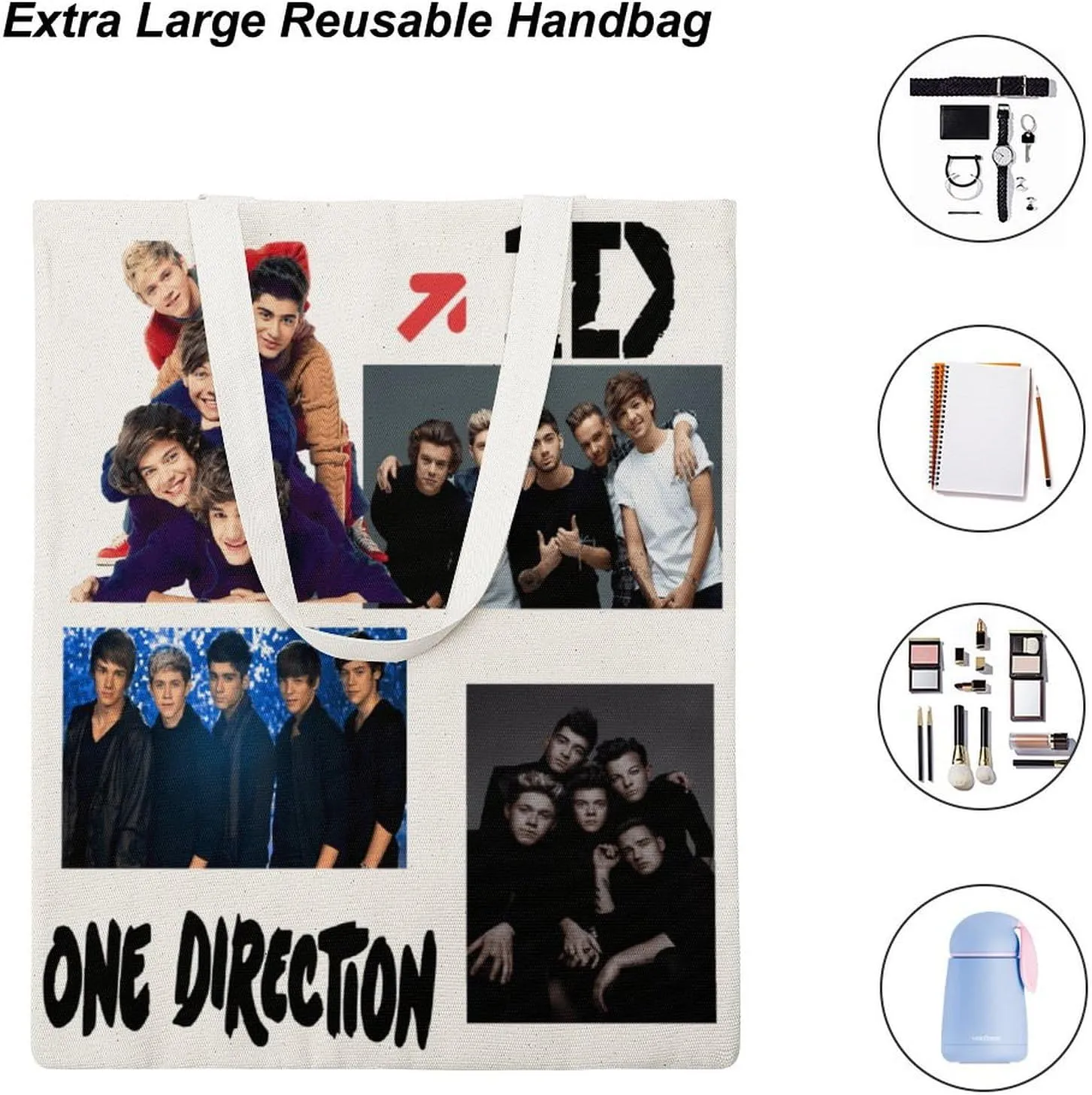 Pop Music Tote Bags, Womens Shoulder Bag, Letter Travel Bag, Novelty Canvas Tote Bag Double, Funny Reusable Grocery Bag