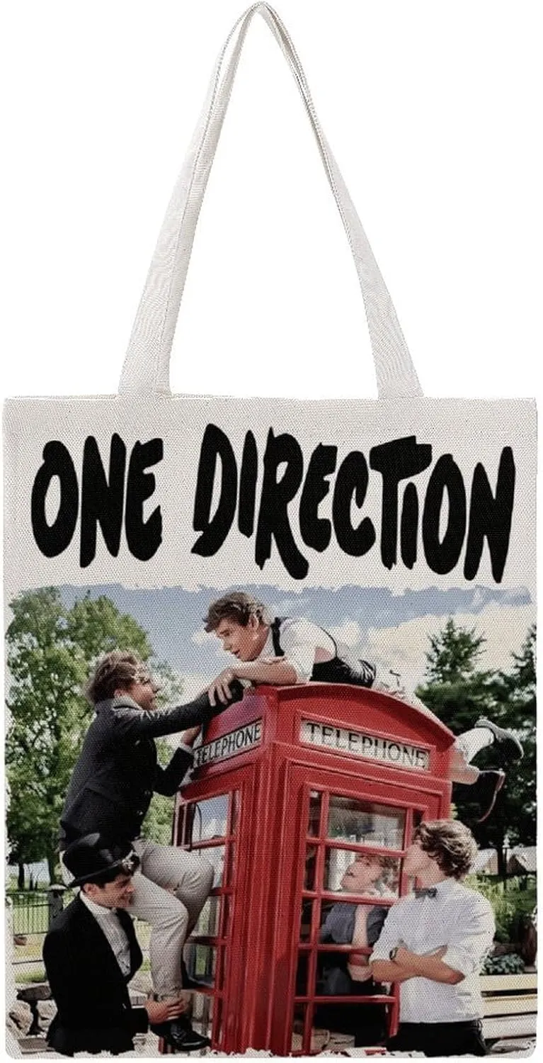 Pop Music Tote Bags, Womens Shoulder Bag, Letter Travel Bag, Novelty Canvas Tote Bag Double, Funny Reusable Grocery Bag