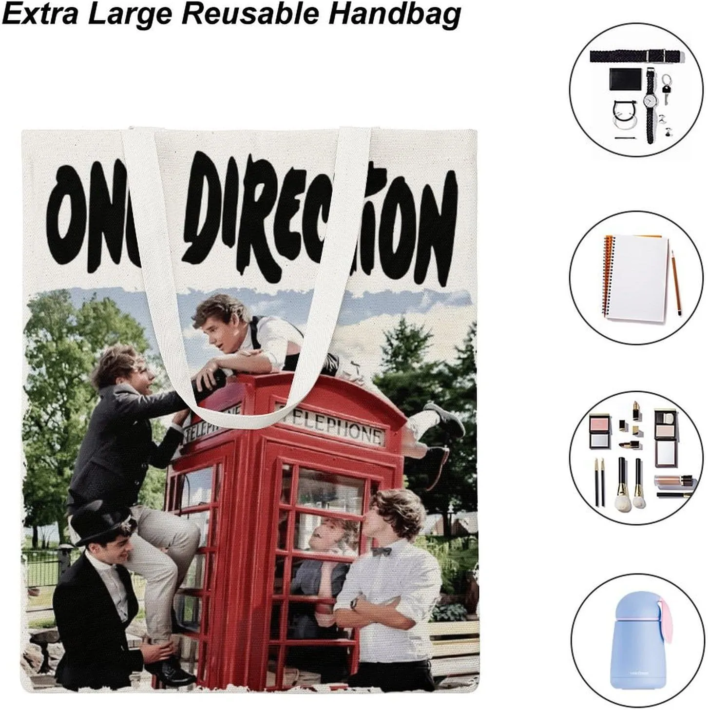 Pop Music Tote Bags, Womens Shoulder Bag, Letter Travel Bag, Novelty Canvas Tote Bag Double, Funny Reusable Grocery Bag