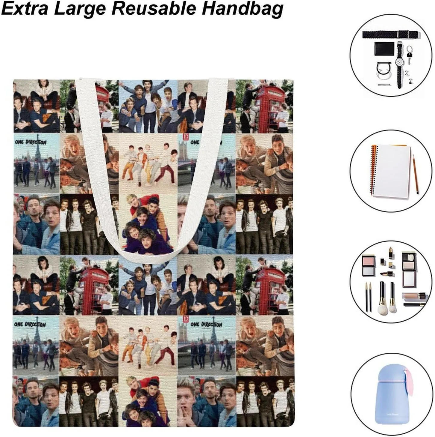 Pop Music Tote Bags, Womens Shoulder Bag, Letter Travel Bag, Novelty Canvas Tote Bag Double, Funny Reusable Grocery Bag