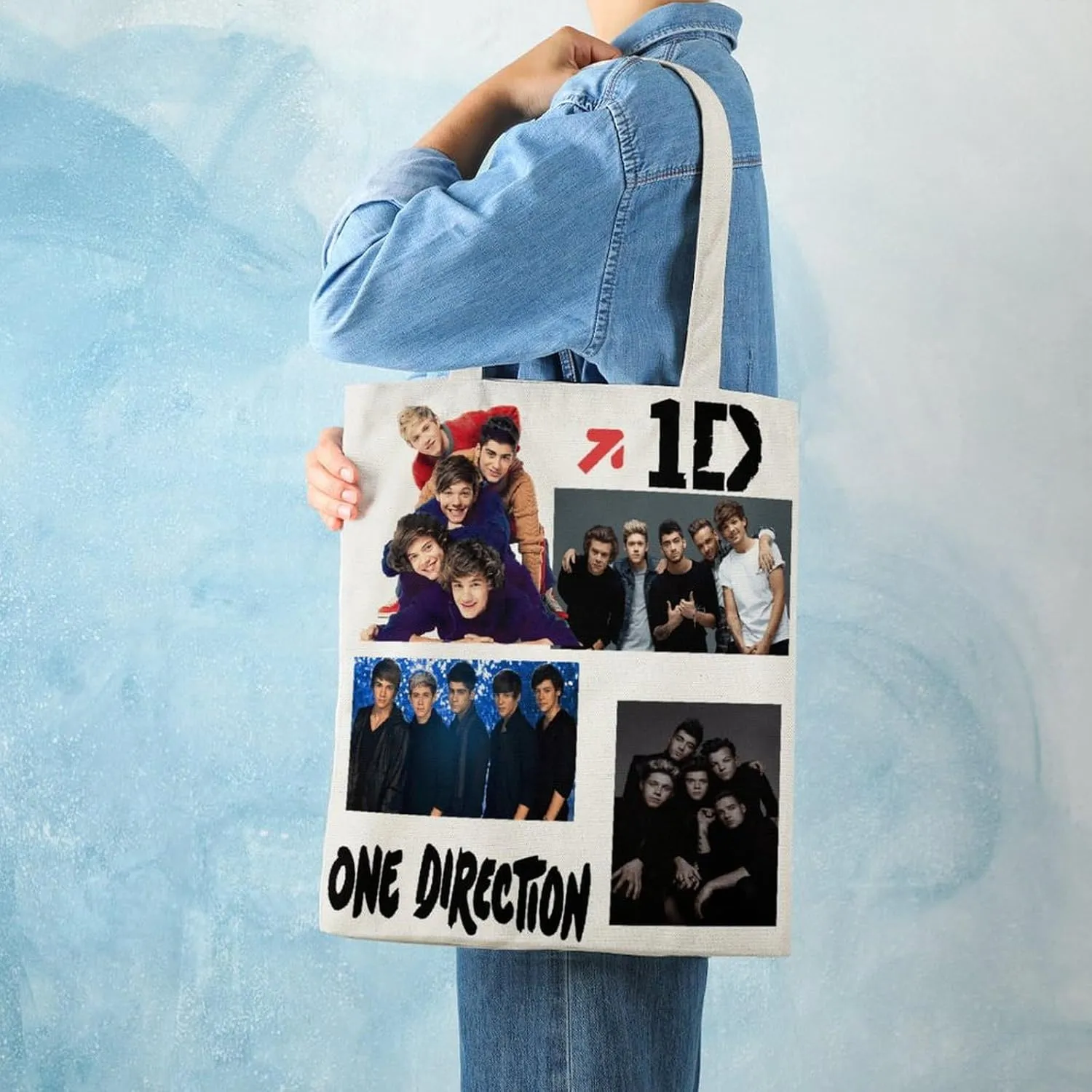 Pop Music Tote Bags, Womens Shoulder Bag, Letter Travel Bag, Novelty Canvas Tote Bag Double, Funny Reusable Grocery Bag