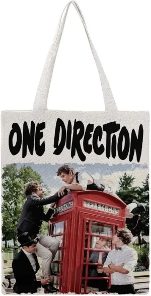 Pop Music Tote Bags, Womens Shoulder Bag, Letter Travel Bag, Novelty Canvas Tote Bag Double, Funny Reusable Grocery Bag