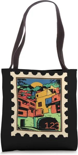 Postage Stamp with City in Mexican Tote Bag