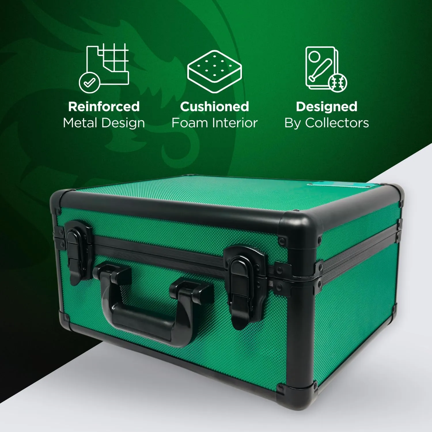 Precision Metal Slab Case – Holds 99 Graded Sports and Trading Cards – Durable Aluminum Storage Box for PSA, BGS, CGC Slabs – XL-99 Green
