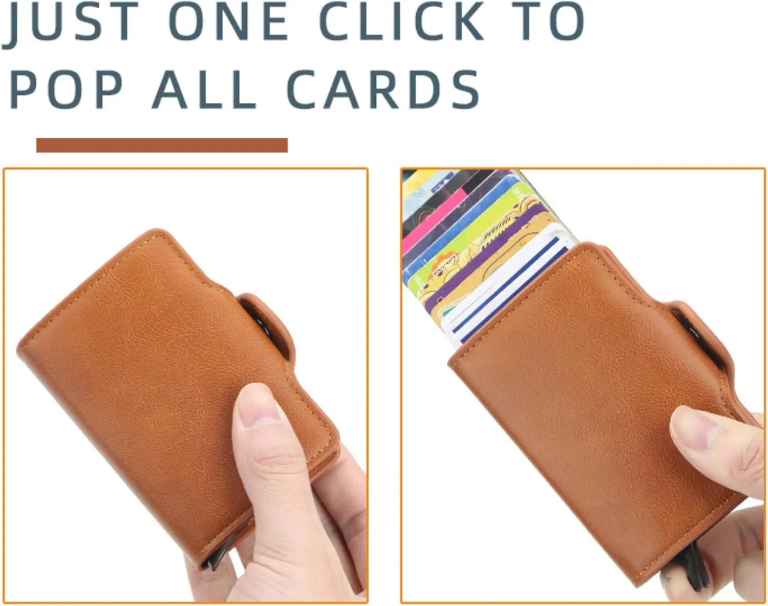 Premium RFID Blocking Wallet, Pop Up Card Case, Men's or Ladies' Credit card wallet，Aluminum Card Holder，Minimalism，9-14 Card Capacity | Cash Slot