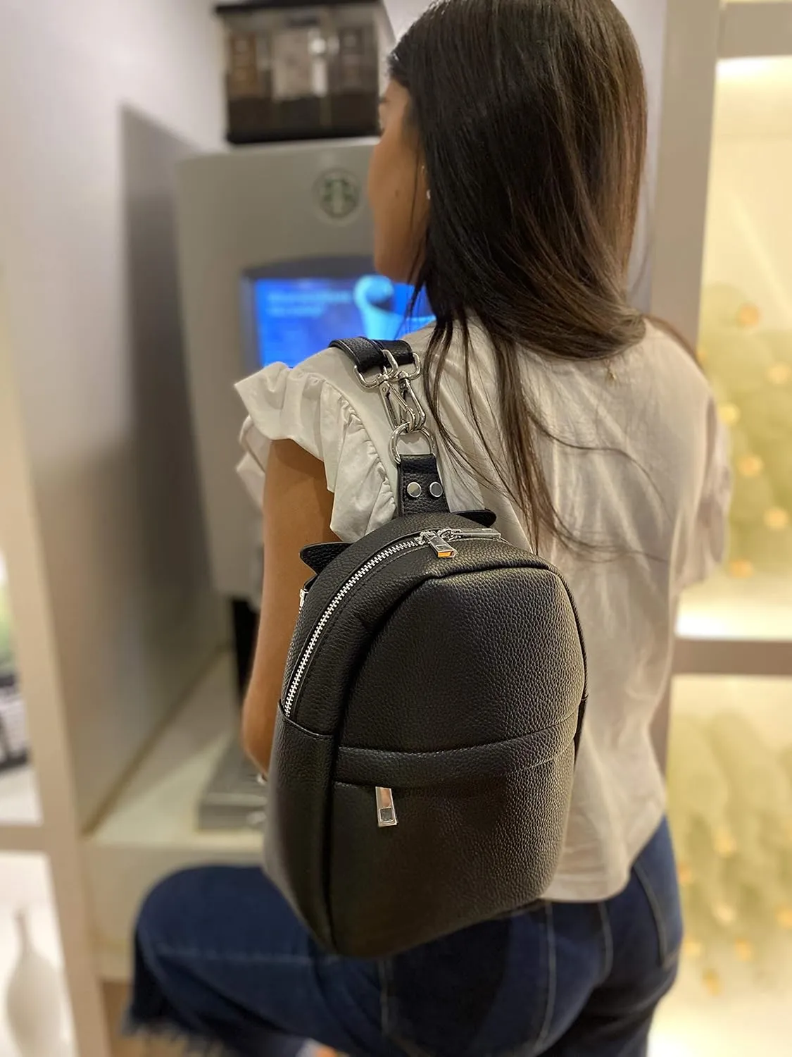 Prime Original Women Fashion Mini Backpack Purse | Detachable Bat Angel Wing Shoulder Bag