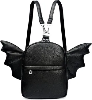 Prime Original Women Fashion Mini Backpack Purse | Detachable Bat Angel Wing Shoulder Bag