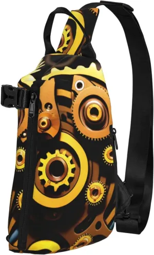 Print Flowers Sling Bags Crossbody Sling Backpack Travel Hiking Daypack Chest Bag For Man And Women