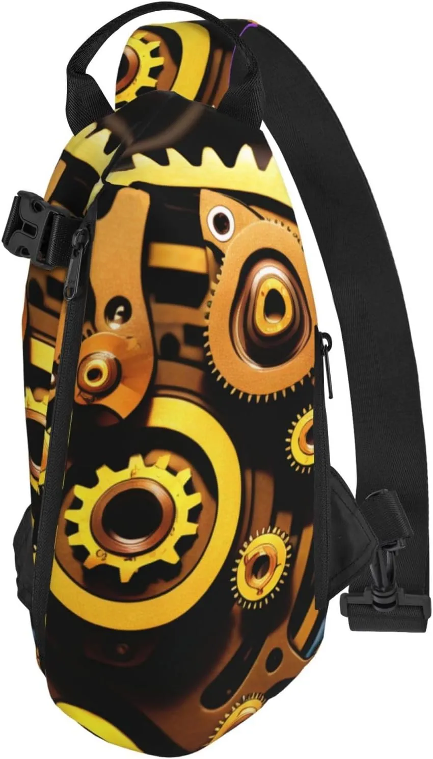 Print Flowers Sling Bags Crossbody Sling Backpack Travel Hiking Daypack Chest Bag For Man And Women