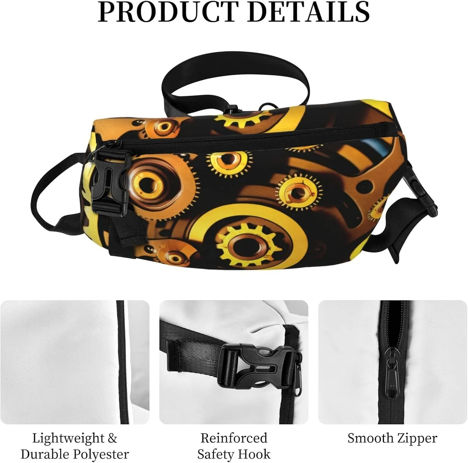 Print Flowers Sling Bags Crossbody Sling Backpack Travel Hiking Daypack Chest Bag For Man And Women