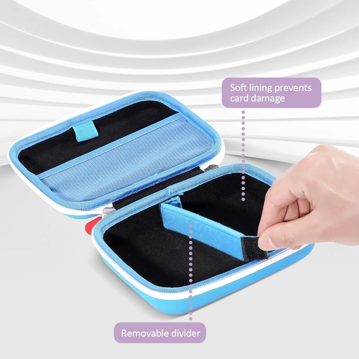 ProCase Hard Playing Card Game Carrying Case, Travel Storage Box Holds 300  Trading Cards, Bag Holder for Classic Board Game UNO, Five Crowns，SKYJO, PlayMonster and More (Case Only) -Blue