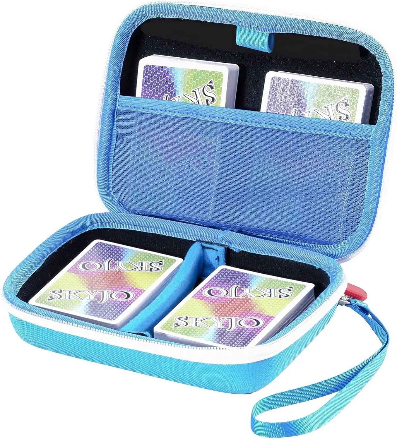 ProCase Hard Playing Card Game Carrying Case, Travel Storage Box Holds 300  Trading Cards, Bag Holder for Classic Board Game UNO, Five Crowns，SKYJO, PlayMonster and More (Case Only) -Blue