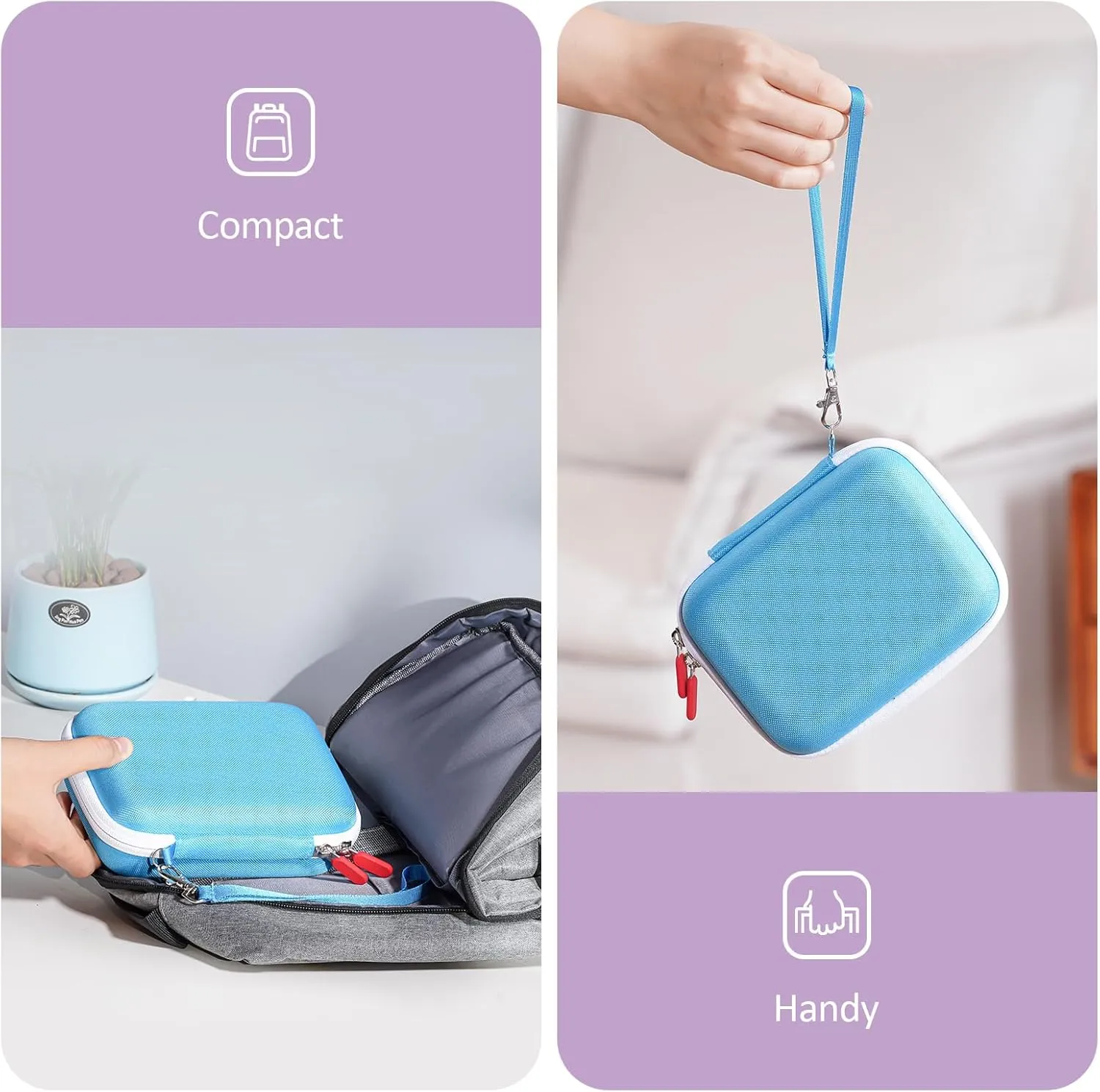 ProCase Hard Playing Card Game Carrying Case, Travel Storage Box Holds 300  Trading Cards, Bag Holder for Classic Board Game UNO, Five Crowns，SKYJO, PlayMonster and More (Case Only) -Blue