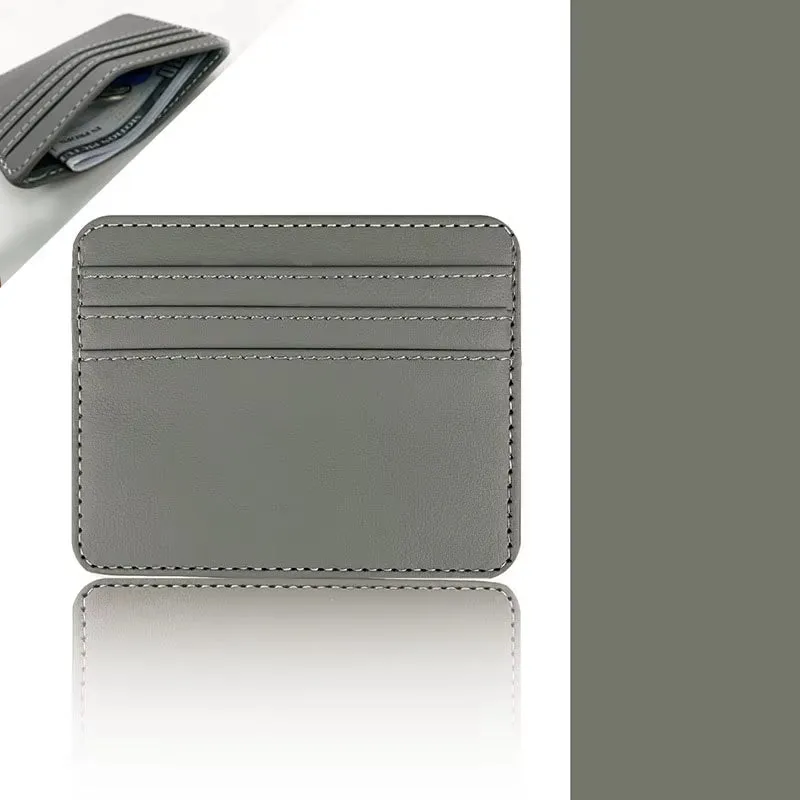 PU Leather ID Card Case - Slim Multi-Slot Holder for Bank/Credit Cards