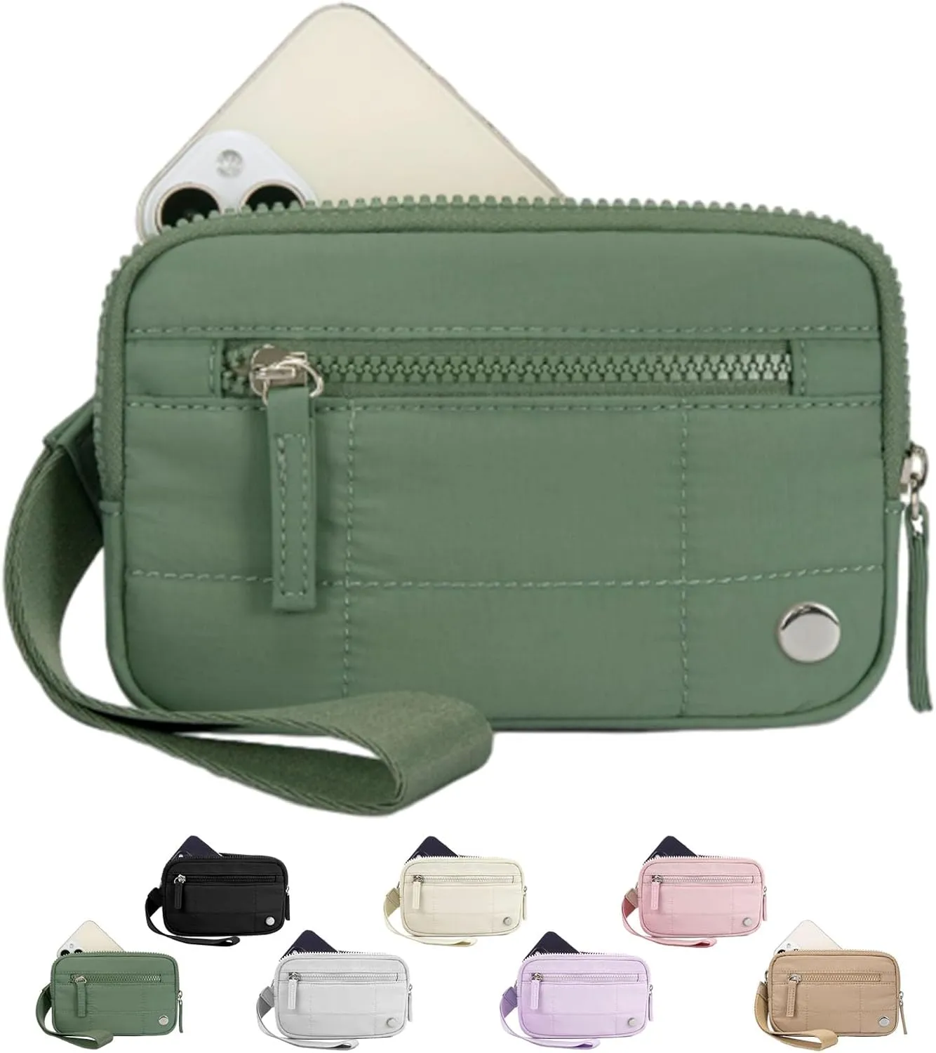 Puffer Wristlet Wallet Fits Phone, Casual Wristlets Purses Card Wallets, Credit Card Holder Phone Organizer