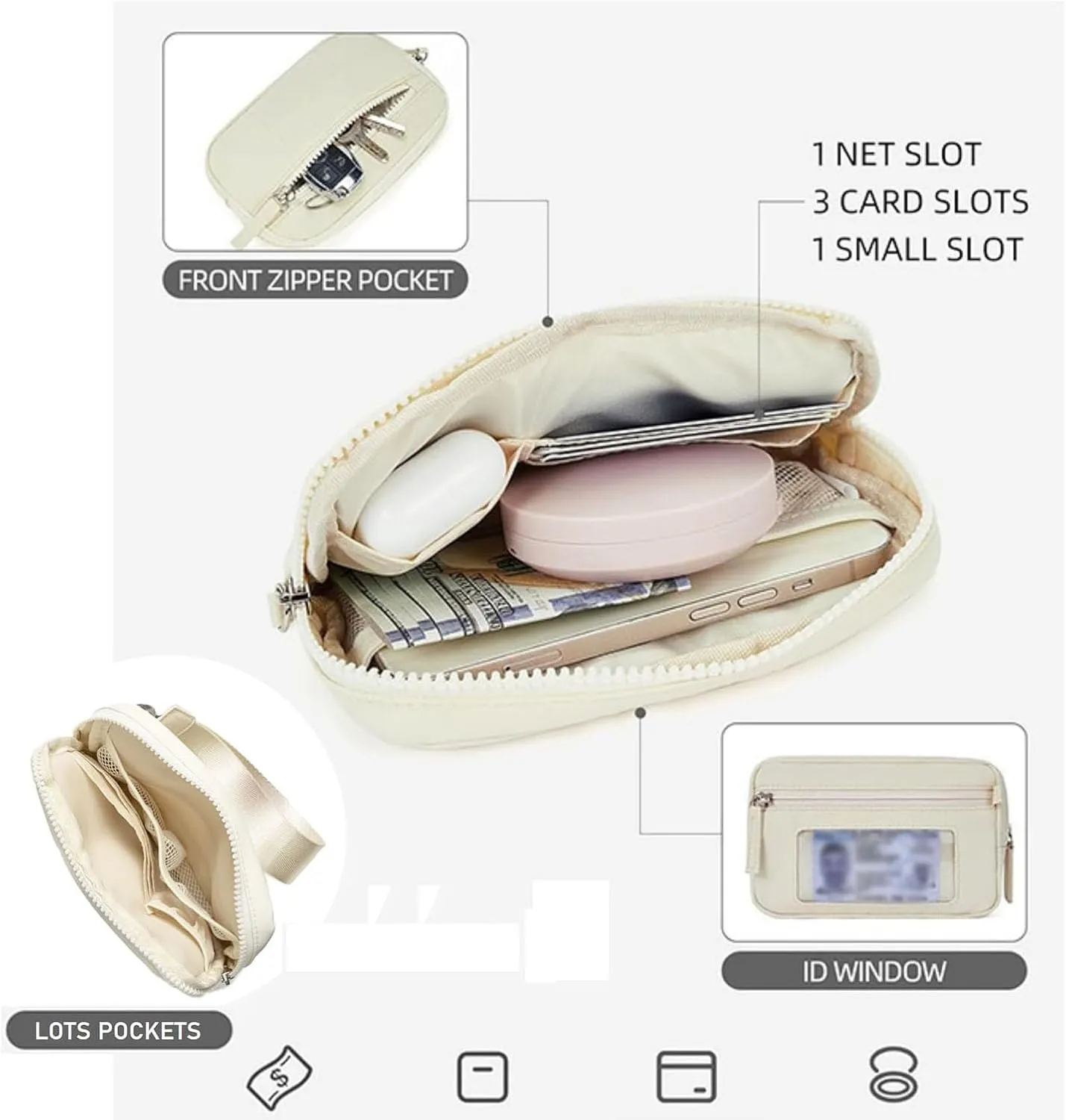 Puffer Wristlet Wallet Fits Phone, Casual Wristlets Purses Card Wallets, Credit Card Holder Phone Organizer