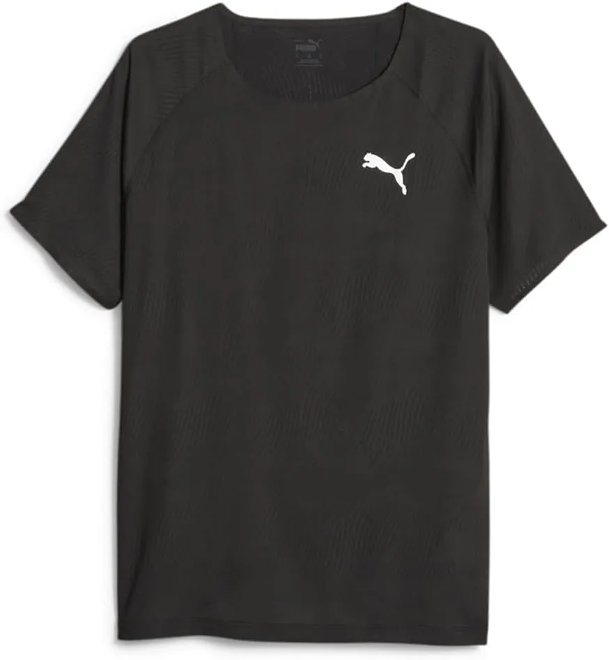 PUMA Mens Run Ultraspun Crew Neck Short Sleeve Athletic Running Casual Tops Comfort Technology - Black - Size XXL