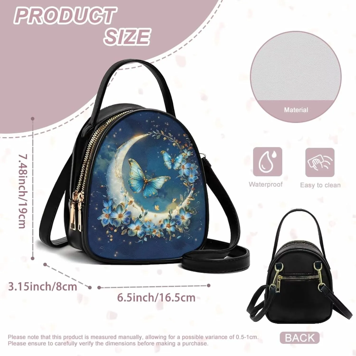Purses for Women Crossbody Bag Double Layer Small Sling Bag for Women Crossbody Purse with Zipper Closure