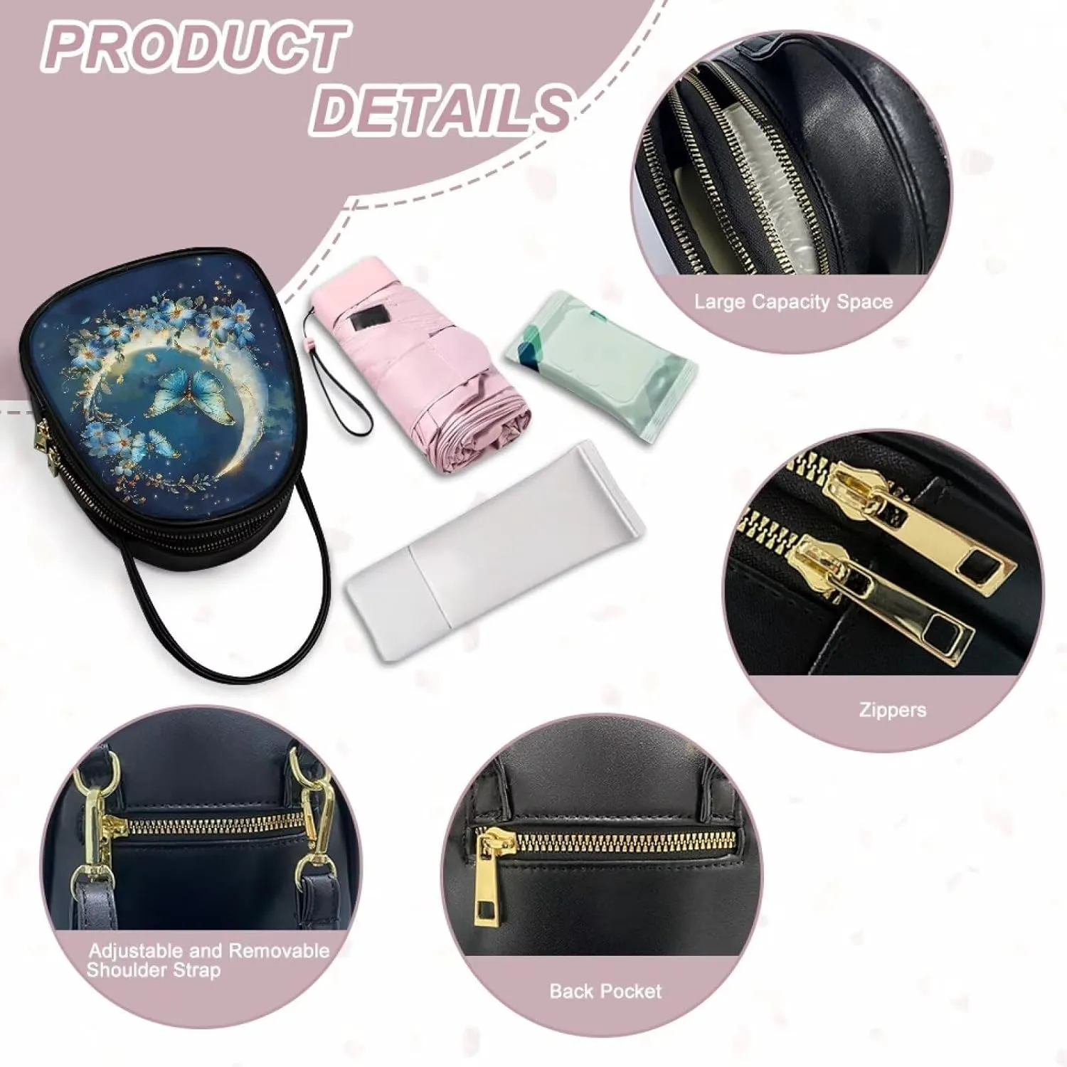 Purses for Women Crossbody Bag Double Layer Small Sling Bag for Women Crossbody Purse with Zipper Closure