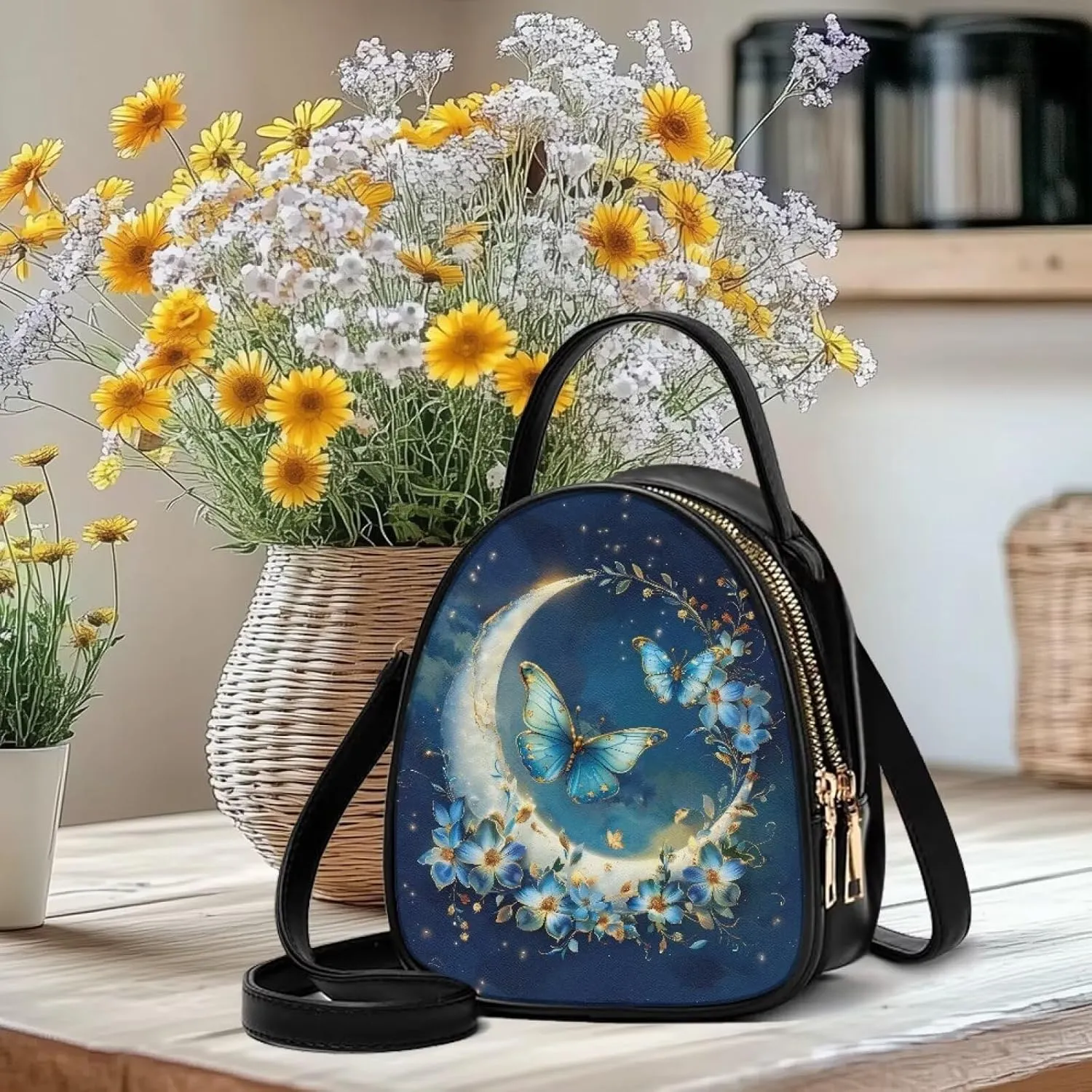 Purses for Women Crossbody Bag Double Layer Small Sling Bag for Women Crossbody Purse with Zipper Closure