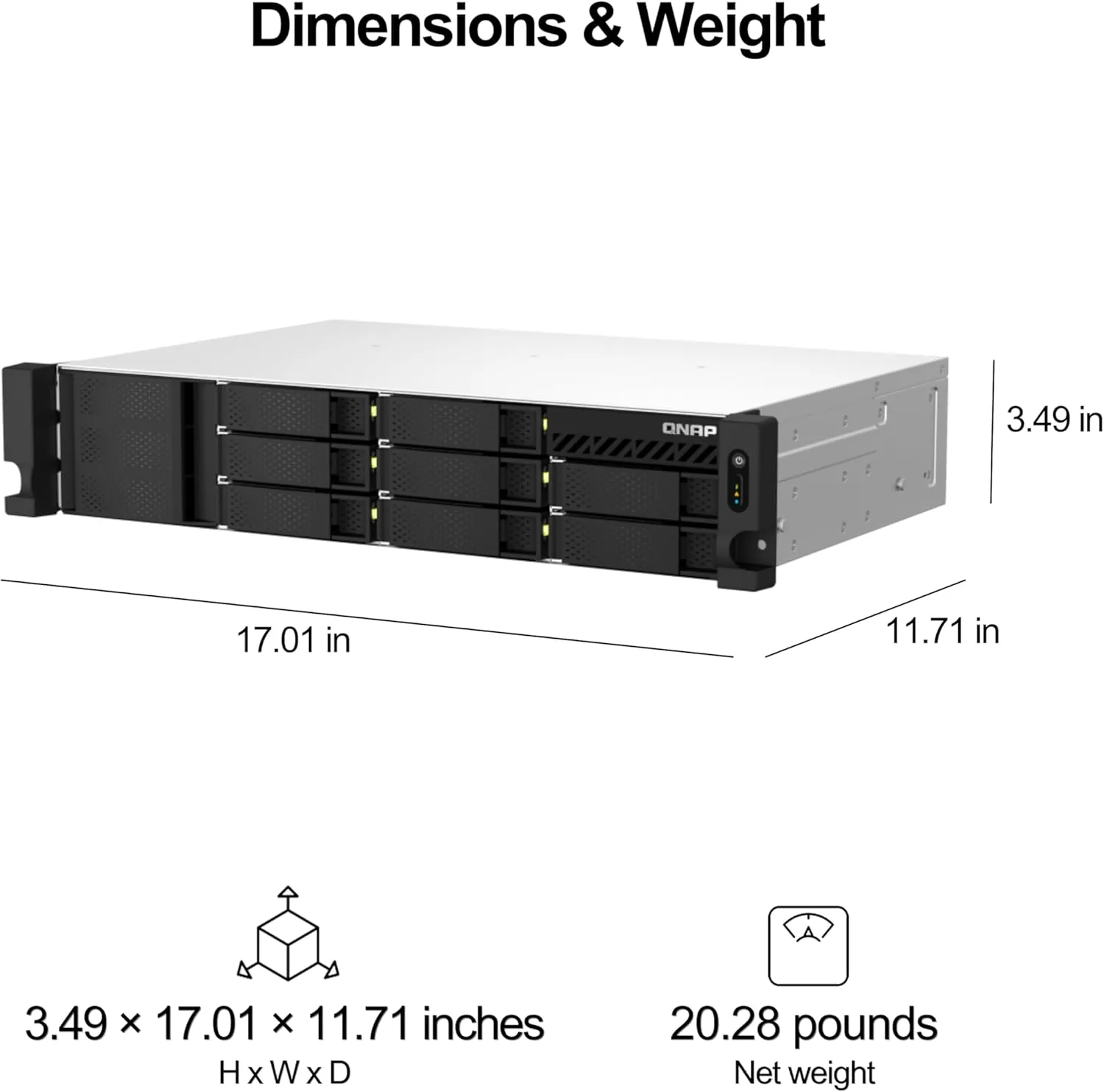 QNAP TS-873AeU-4G-US 8 Bay High-Speed Short Depth Rackmount Rackmount Dual-2.5GbE NAS AMD Ryzen™ CPU, 4GB DDR4 Memory and 2.5GbE (2.5G/1G/100M) Network Connectivity (Diskless)