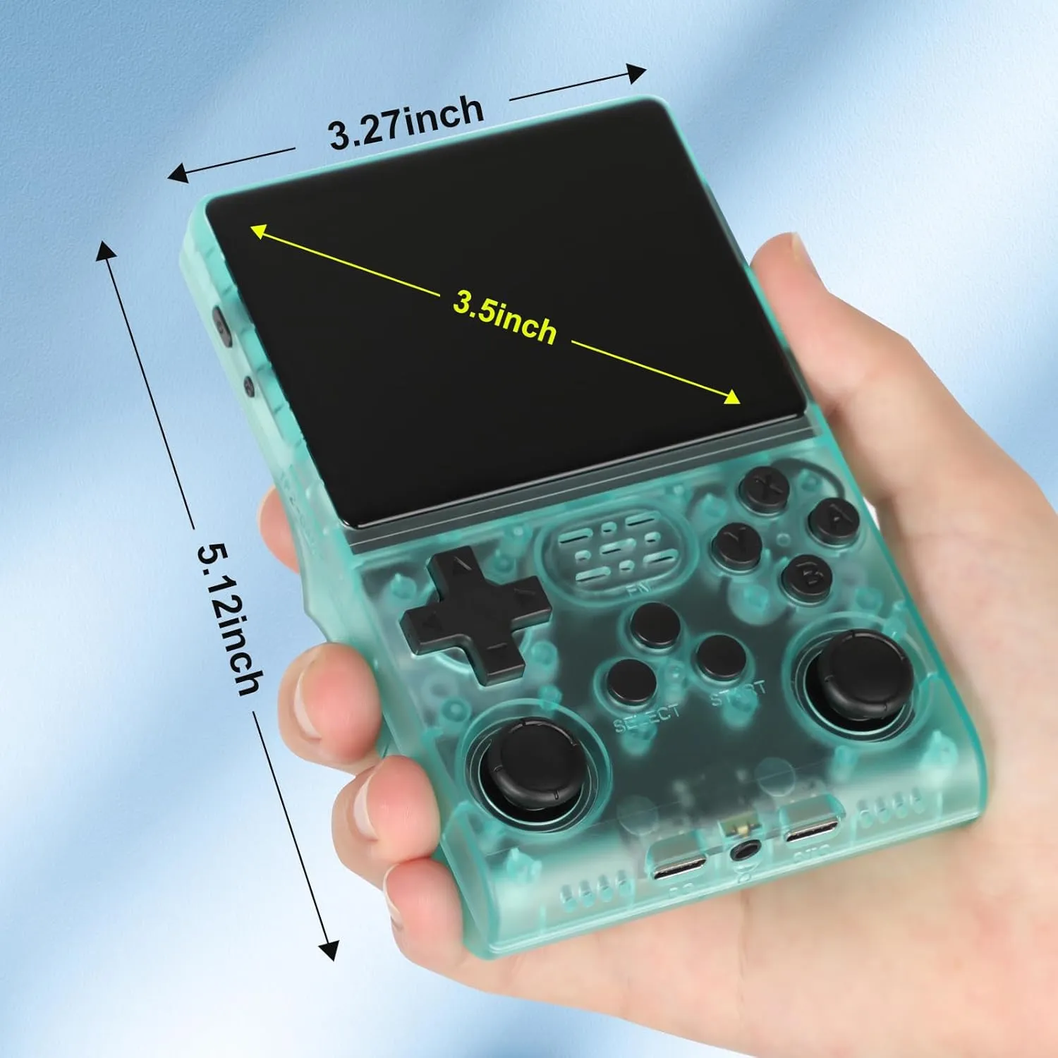 R40S Pro Handheld Game Console, Over 30,000 Pre-Installed Games, More Than 20 Retro Emulator Systems, 3.5 inch IPS Full-View HD Screen，256GB (Green)