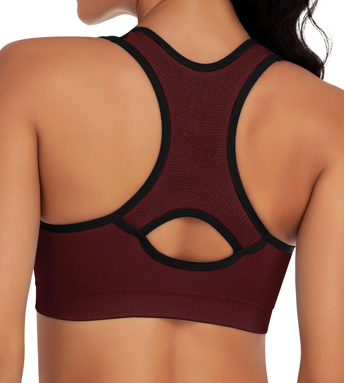 Racerback Sports Bras for Women with Pads - High Impact Athletic Tank Tops for Yoga and Workout Brassieres Bra