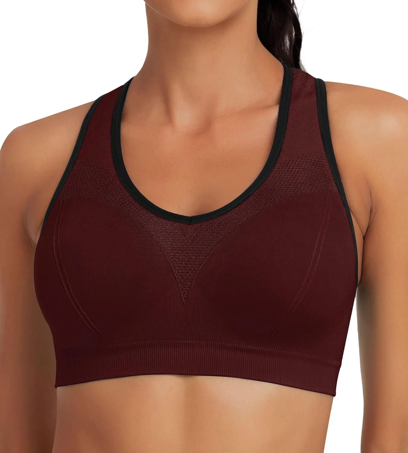 Racerback Sports Bras for Women with Pads - High Impact Athletic Tank Tops for Yoga and Workout Brassieres Bra
