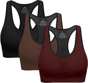 Racerback Sports Bras for Women with Pads - High Impact Athletic Tank Tops for Yoga and Workout Brassieres Bra