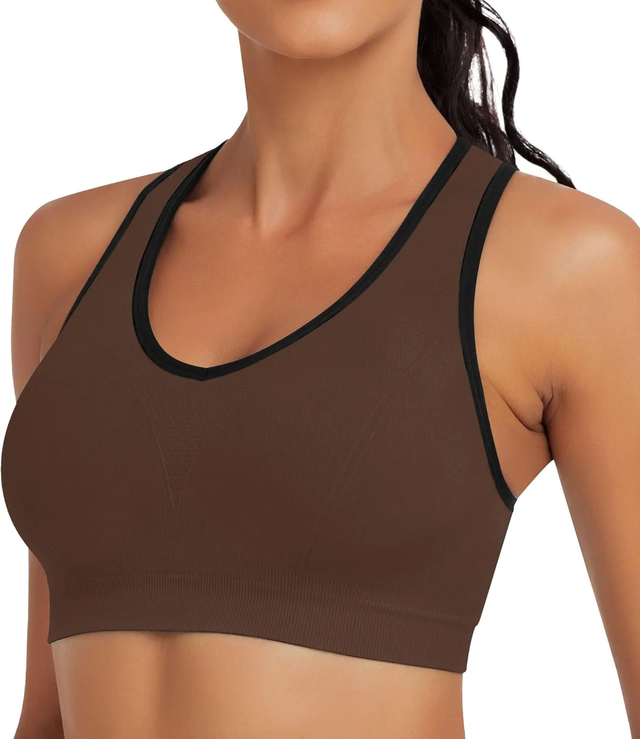 Racerback Sports Bras for Women with Pads - High Impact Athletic Tank Tops for Yoga and Workout Brassieres Bra